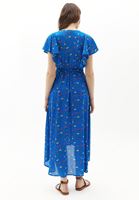 Bayan Çok Renkli Desenli Midi Boy Elbise