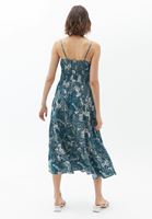 Bayan Çok Renkli İnce Askılı Midi Boy Elbise 