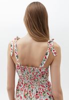 Bayan Çok Renkli Çiçek Desenli Mini Elbise