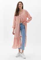 Bayan Çok Renkli Düğmeli Midi Boy Kimono
