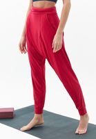 Bayan Pembe Yüksek Bel Harem Jogger Pantolon