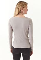 Bayan Bej Degaje Yaka Bluz