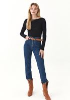 Bayan Siyah Degaje Yaka Bluz