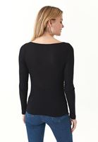 Bayan Siyah Degaje Yaka Bluz