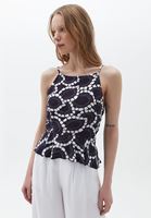 Bayan Çok Renkli Fırfır Detaylı Askılı Bluz