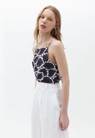 Bayan Çok Renkli Fırfır Detaylı Askılı Bluz