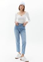 Bayan Krem Uzun Kollu Top