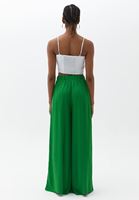 Bayan Yeşil Ultra Yüksek Bel Yırtmaçlı Pantolon