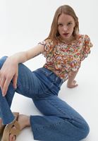 Bayan Çok Renkli Volanlı Bluz