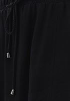 Bayan Siyah Yırtmaçlı Midi Boy Etek