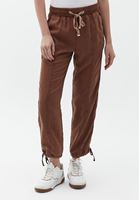 Bayan Bej Yüksek Bel Baggy-Fit Pantolon ( TENCEL™ )