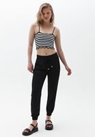 Bayan Siyah Yumuşak Dokulu Jogger Pantolon ( TENCEL™ )