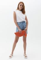 Bayan Mavi Ultra Yüksek Bel Denim Şort