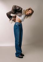 Bayan Mavi Ultra Yüksek Bel Bootcut Pantolon