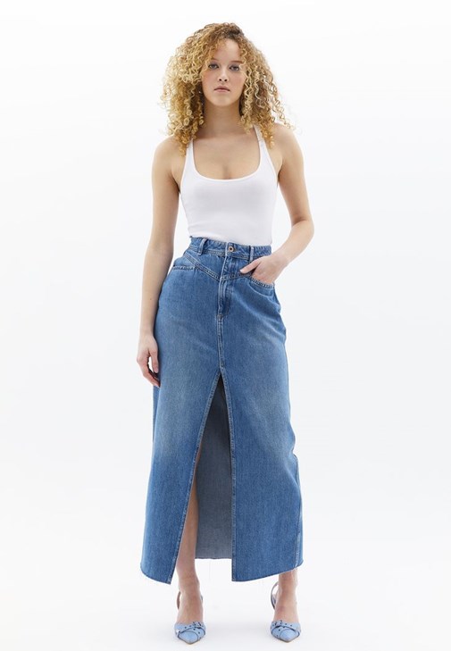 Denim Etek ve Bomber Ceket Kombini