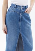 Bayan Mavi Yüksek Bel Denim Etek