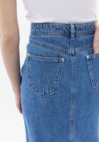 Bayan Mavi Yüksek Bel Denim Etek