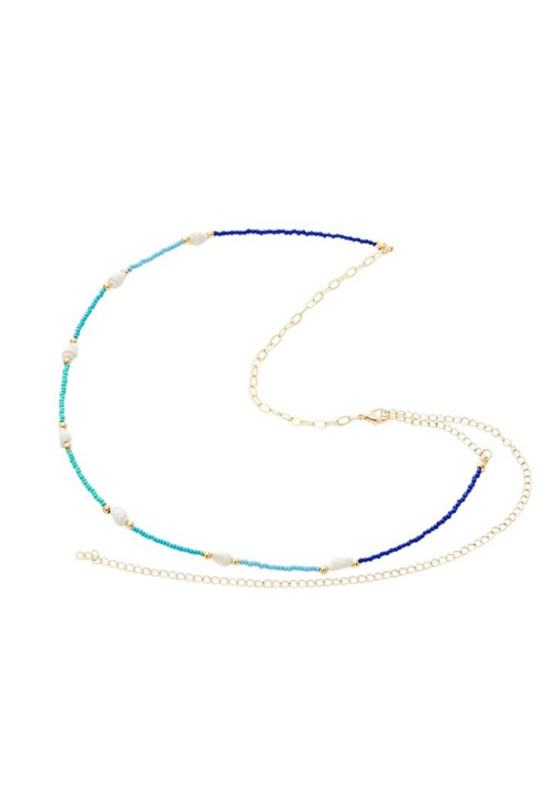 Çok Renkli Boncuk Detaylı Kolye