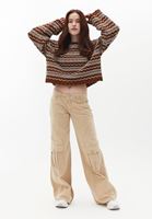 Bayan Çok Renkli Loose-Fit Ajurlu Kazak