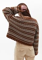 Bayan Çok Renkli Loose-Fit Ajurlu Kazak