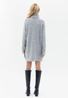 Bayan Gri Yüksek Yaka Triko Elbise