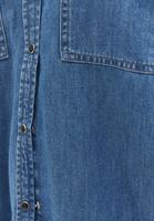 Bayan Mavi Oversize Denim Gömlek 