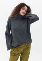 Bayan Füme Yumuşak Dokulu Loose-Fit Kazak