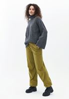 Bayan Füme Yumuşak Dokulu Loose-Fit Kazak