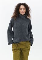 Bayan Füme Yumuşak Dokulu Loose-Fit Kazak