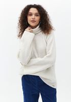 Bayan Bej Yumuşak Dokulu Loose-Fit Kazak