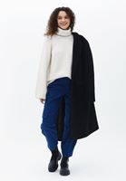 Bayan Bej Yumuşak Dokulu Loose-Fit Kazak