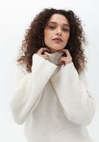 Bayan Bej Yumuşak Dokulu Loose-Fit Kazak