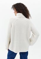 Bayan Bej Yumuşak Dokulu Loose-Fit Kazak