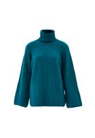 Bayan Mavi Yumuşak Dokulu Loose-Fit Kazak