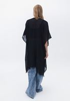 Bayan Siyah Midi Boy Basic Kimono