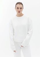 Bayan Krem Sıfır Yaka Oversize Sweatshirt