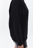 Bayan Siyah Pamuklu Oversize Sweatshirt