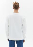 Bayan Krem Oversize Baskılı Sweatshirt
