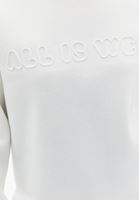 Bayan Krem Oversize Baskılı Sweatshirt