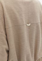 Bayan Bej Pamuklu Crop Sweatshirt