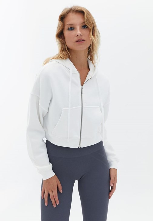 Crop Sweat Hırka ve Tayt Kombini