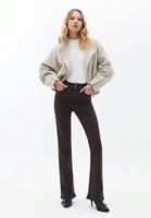 Bayan Kahverengi Yüksek Bel Bootcut Pantolon ( TENCEL™ )