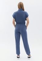 Bayan Mavi Yüksek Bel Jogger Pantolon ( MODAL )