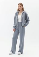 Bayan Gri Yumuşak Dokulu Straight Pantolon ( MODAL )