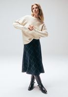 Bayan Çok Renkli Yüksek Bel Ekoseli Etek