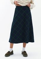 Bayan Çok Renkli Yüksek Bel Ekoseli Etek