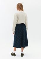 Bayan Çok Renkli Yüksek Bel Ekoseli Etek