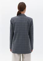 Bayan Çok Renkli Ekoseli Boyfriend Blazer Ceket