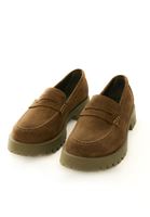 Bayan Yeşil Süet Loafer Ayakkabı