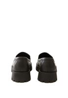 Bayan Siyah Deri Loafer Ayakkabı